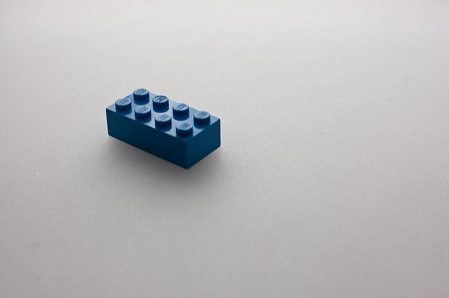 A plain blue lego brick, representing the CEF building blocks